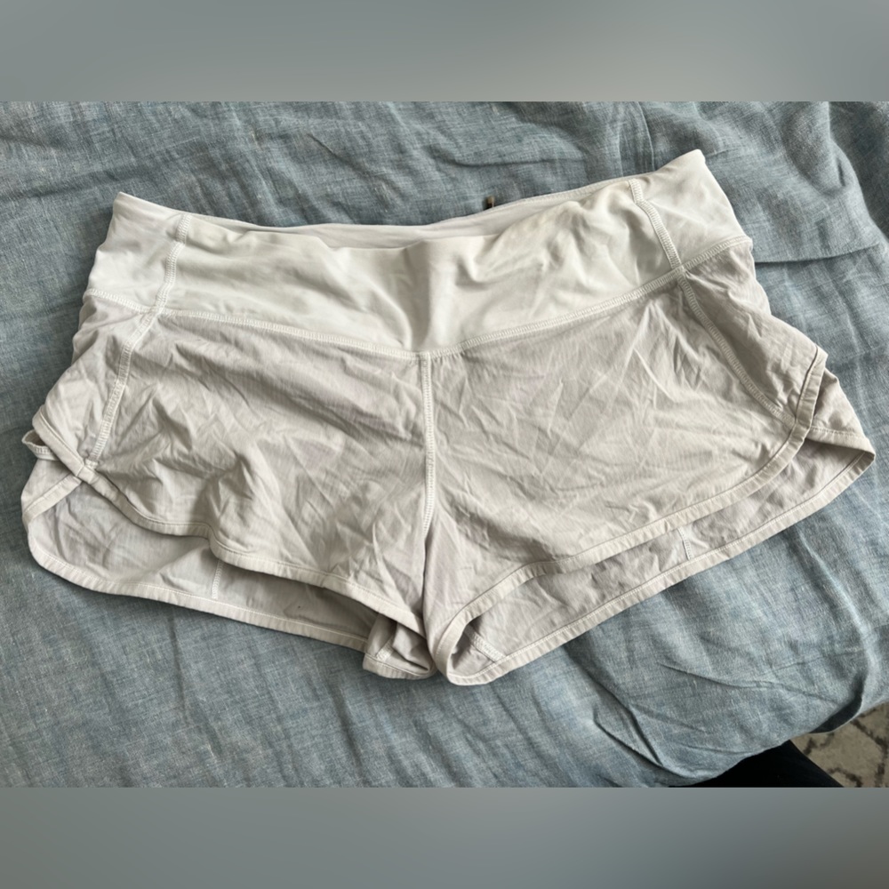 Lululemon white speed shorts